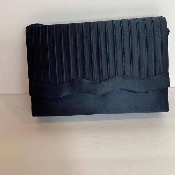 Sasha New York navy satin evening purse. - Picture 1 of 11